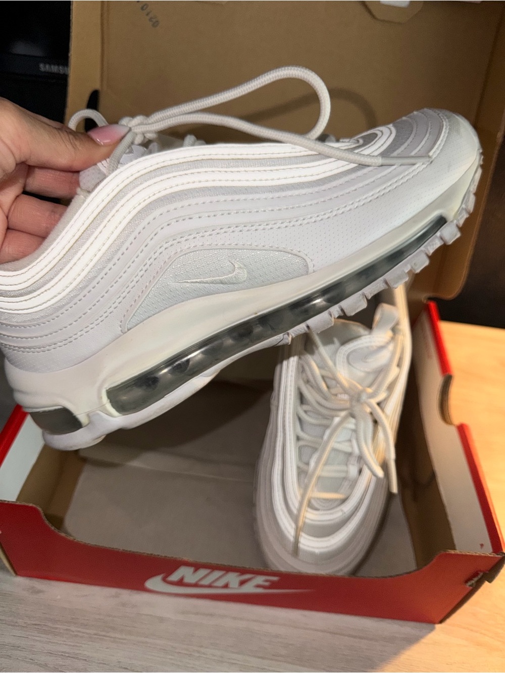 Nike Air Max 97 Triple White - Women’s - Picture 5 of 6